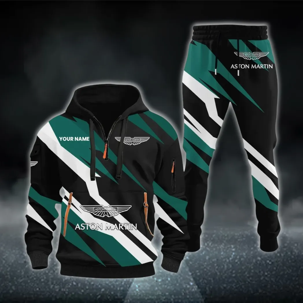 Stylish GT Car Hoodie Half Zip x Sweatpants Set, Custom Car Enthusiast Outfit CAR514100925082