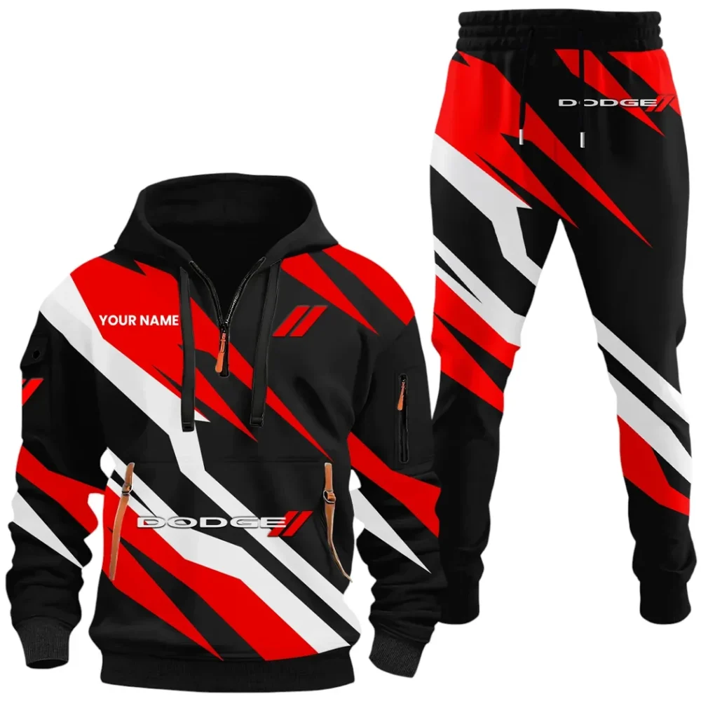 Performance Vehicle Hoodie Half Zip x Sweatpants Set, Custom Ride-Ready Tracksuit CAR514100925083 - Image 2