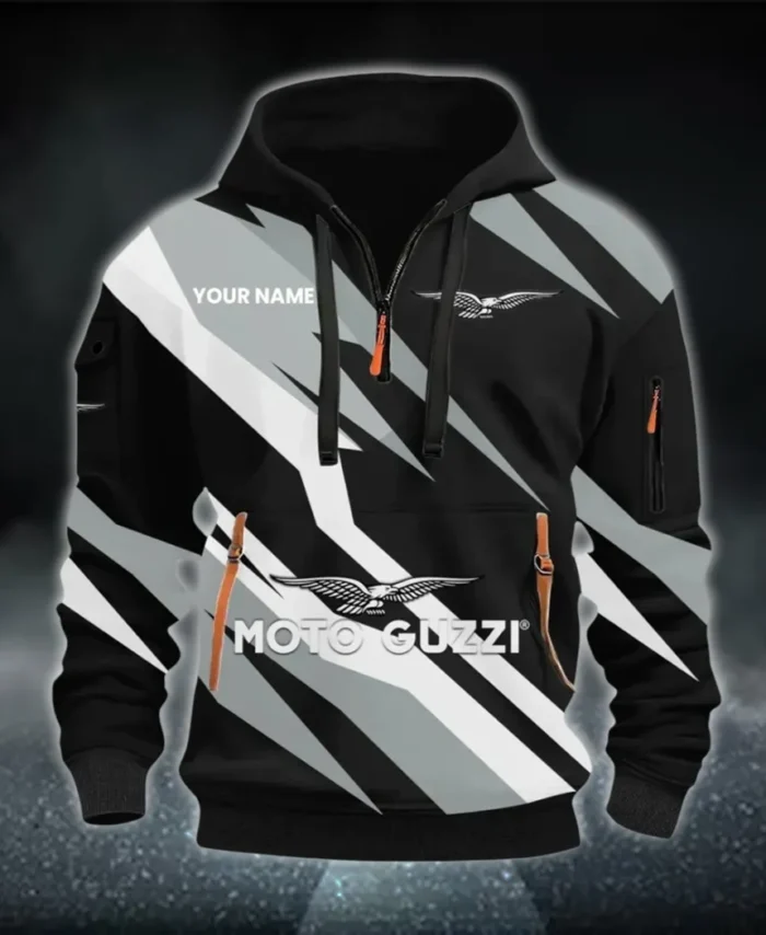 Historic Motorcycle Brand Hoodie Half Zip 3D Print, Streetwear Casual Look Outfit CAR514100925088