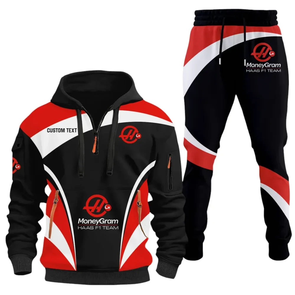 Racing Car Hoodie Half Zip x Sweatpants Set, 3D Printed Driver's Outfit CAR514100925090 - Image 2