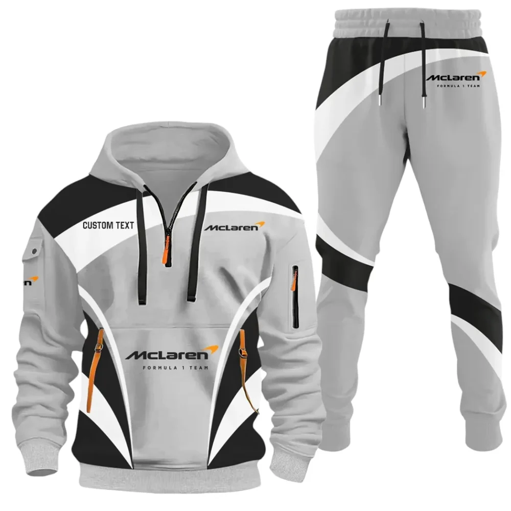 Racing Icon Hoodie Half Zip x Sweatpants Set, Custom 3D Automotive Tracksuit Set CAR514100925091 - Image 2
