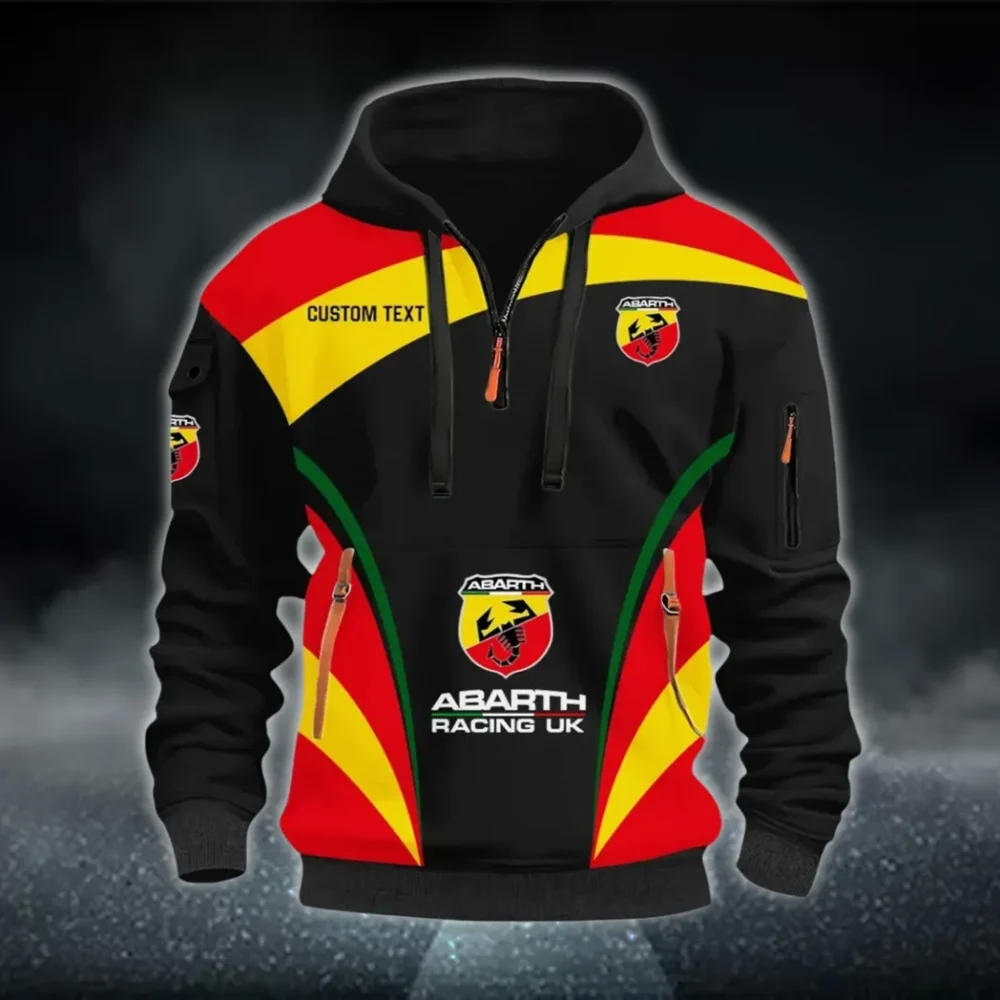 Performance Car Hoodie Half Zip 3D Print, Rugged Sporty Streetwear Hoodie CAR514100925095