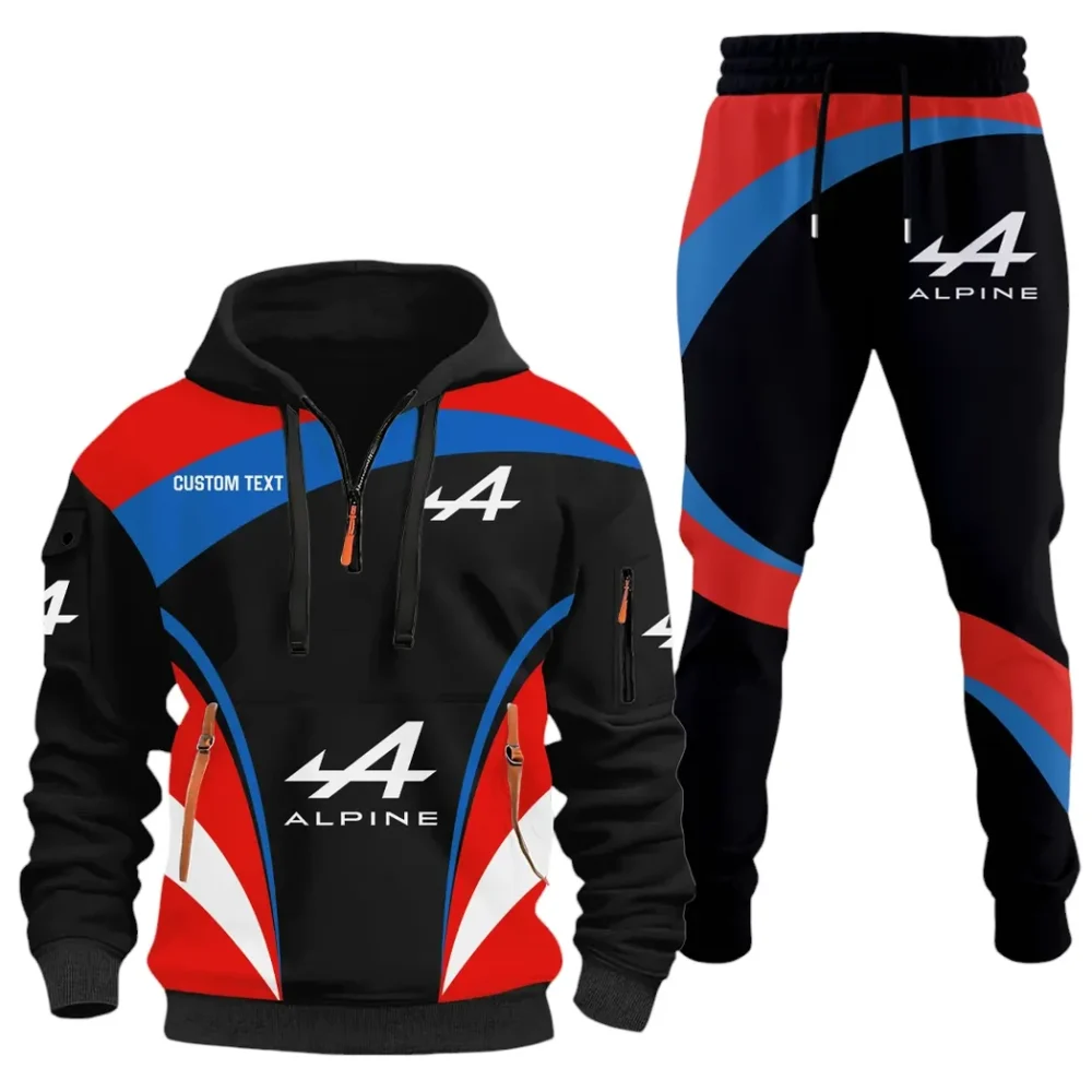 Sports Car Hoodie Half Zip x Sweatpants Set, Sporty Auto-Inspired Tracksuit CAR514100925096 - Image 2