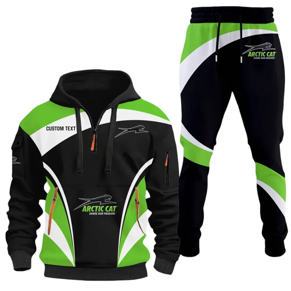 Winter Sports Vehicle Hoodie Half Zip x Sweatpants Set, Sporty Auto-Inspired Tracksuit CAR514100925097 - Image 2