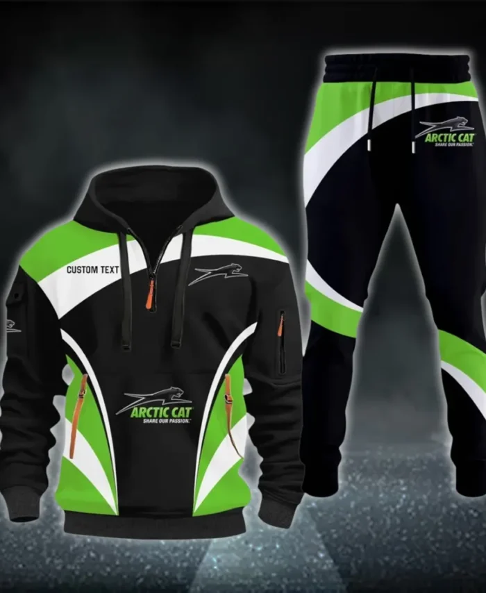 Winter Sports Vehicle Hoodie Half Zip x Sweatpants Set, Sporty Auto-Inspired Tracksuit CAR514100925097