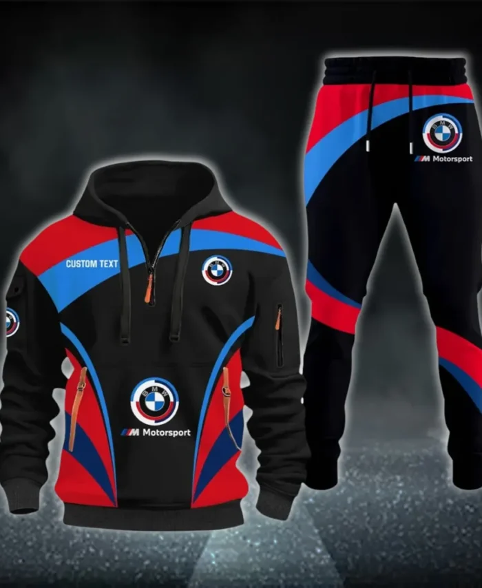 High-Speed Car Hoodie Half Zip x Sweatpants Set, Custom 3D Automotive Tracksuit Set CAR514100925098