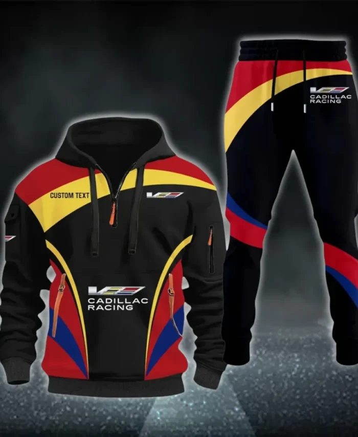 Elegant Touring Car Hoodie Half Zip x Sweatpants Set, Custom Motorcycle Hoodie Set CAR514100925099