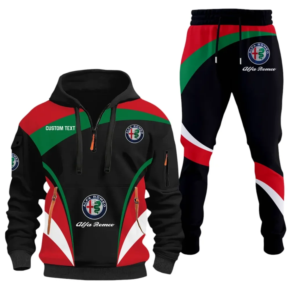 Sport Sedan Hoodie Half Zip x Sweatpants Set, All-Season Car Enthusiast Tracksuit CAR514100925100 - Image 2