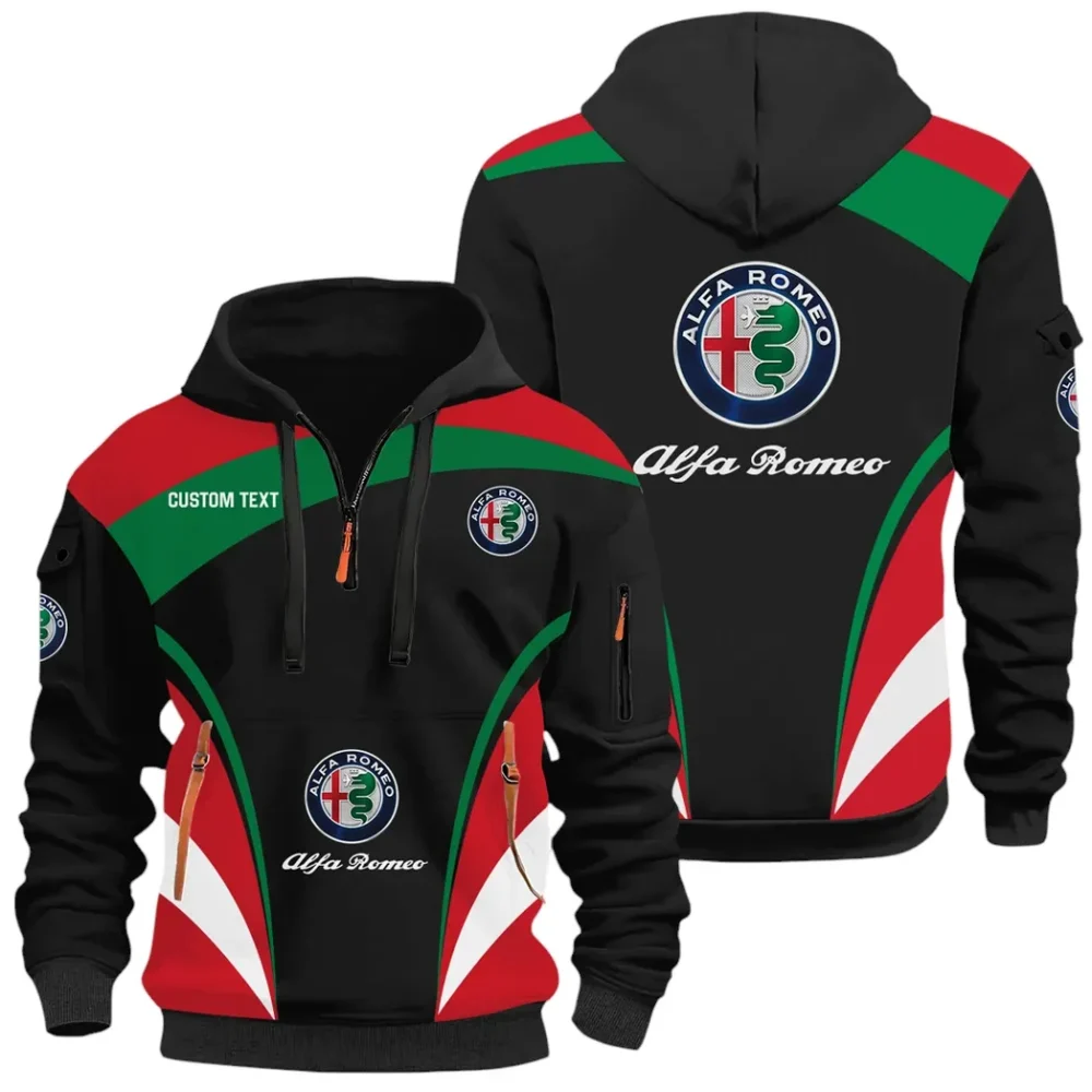 Sport Sedan Hoodie Half Zip 3D Print, Sporty & Casual Everyday Wear Hoodie CAR514100925100 - Image 2