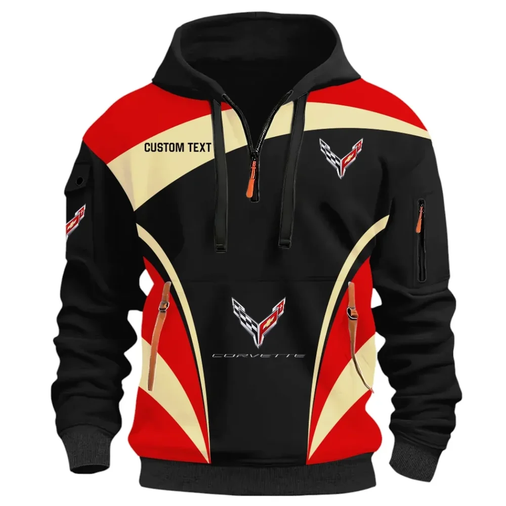 V8 Power Hoodie Half Zip 3D Print, Sporty Urban Look Hoodie CAR514100925105 - Image 3