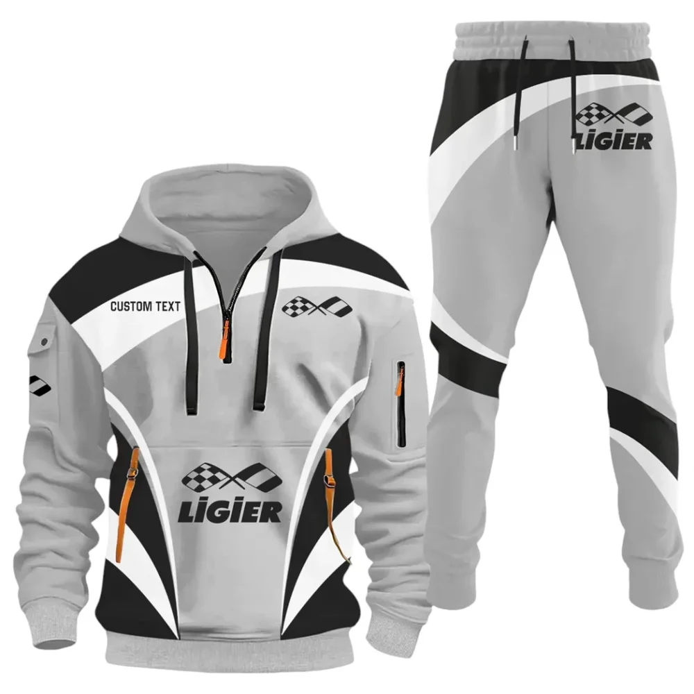 Racing Car Hoodie Half Zip x Sweatpants Set, Gearhead Half-Zip Hoodie Combo CAR514100925106 - Image 2