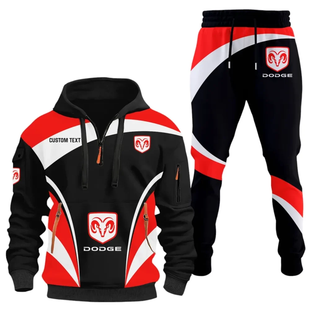 Power Car Hoodie Half Zip x Sweatpants Set, 3D Printed Driver's Outfit CAR514100925107 - Image 2