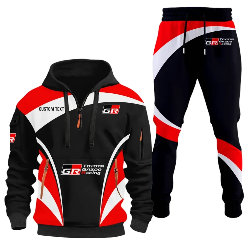 Racing Car Hoodie Half Zip x Sweatpants Set, 3D Car Culture Hoodie Set CAR514100925108 - Image 2