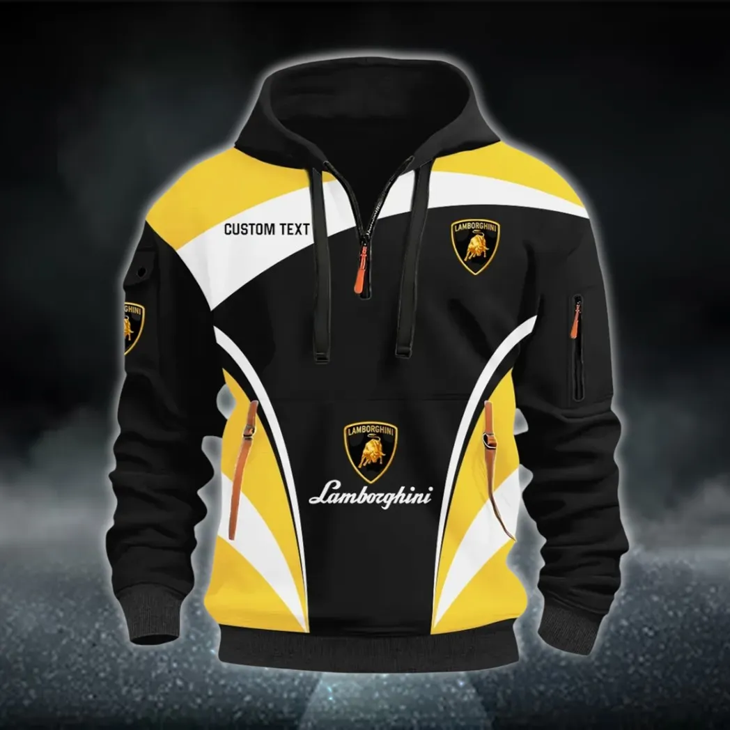 Supercar Hoodie Half Zip 3D Print, Rugged Casual Hoodie CAR514100925109