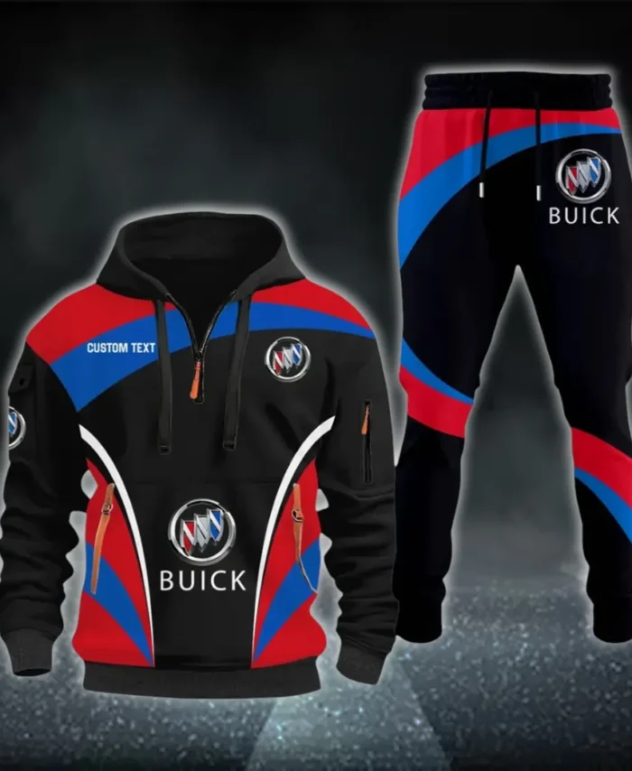 Comfort-Oriented Car Hoodie Half Zip x Sweatpants Set, Ride-Inspired Half-Zip Hoodie Set CAR514100925110
