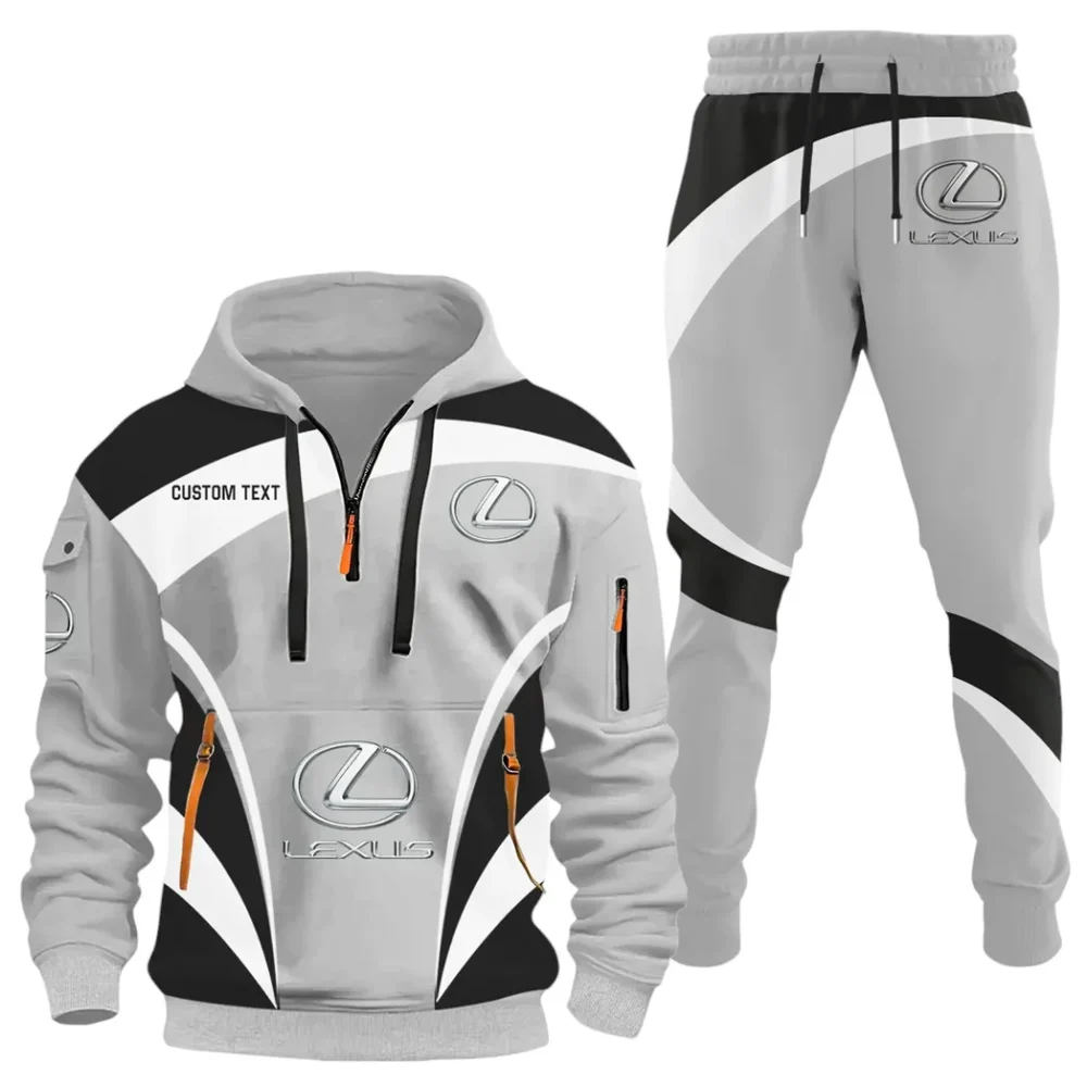 High-End Coupe Hoodie Half Zip x Sweatpants Set, 3D Printed Driver's Outfit CAR514100925112 - Image 2