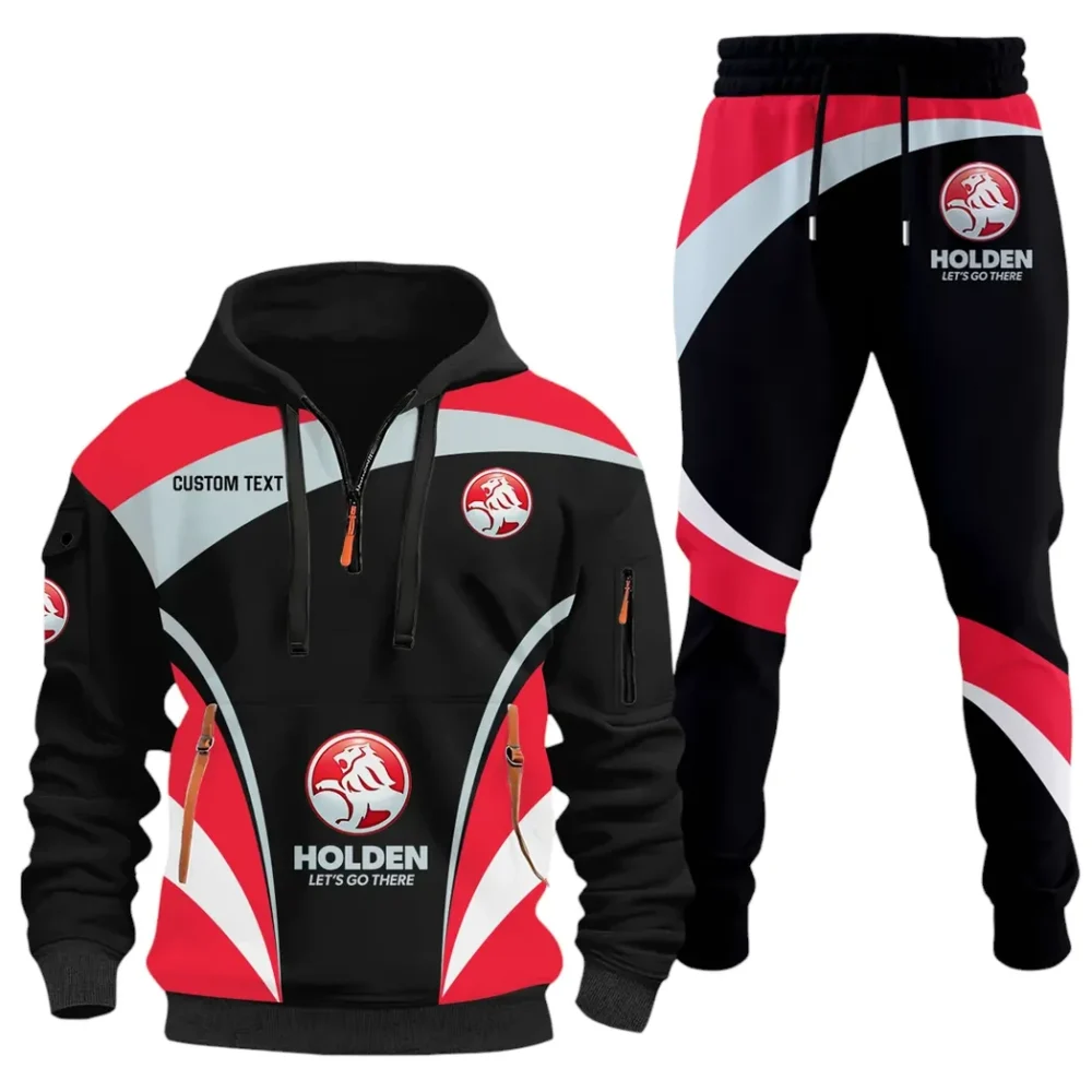 Classic Auto Hoodie Half Zip x Sweatpants Set, All-Season Car Enthusiast Tracksuit CAR514100925116 - Image 2