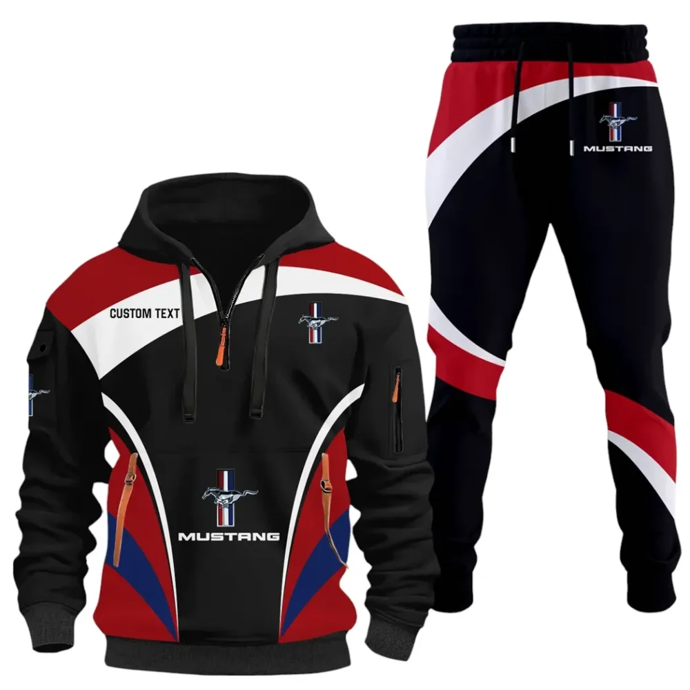 Racing Car Hoodie Half Zip x Sweatpants Set, 3D Printed Driver's Outfit CAR514100925117 - Image 2
