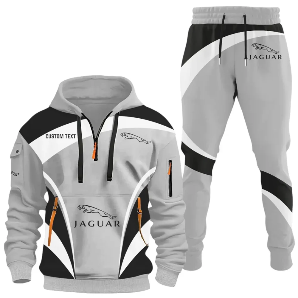 Sophisticated Car Hoodie Half Zip x Sweatpants Set, Gearhead Half-Zip Hoodie Combo CAR514100925118 - Image 2
