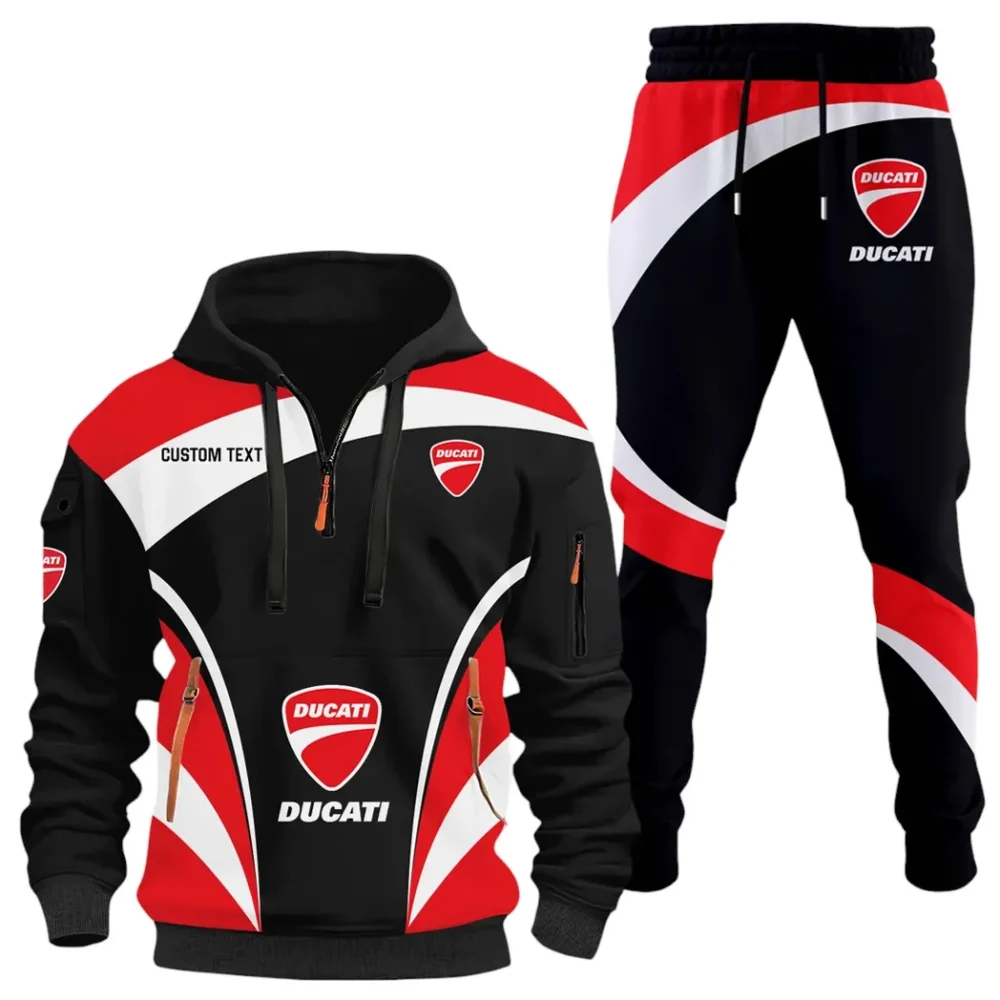 Racing Motor Hoodie Half Zip x Sweatpants Set, Gearhead Half-Zip Hoodie Combo CAR514100925121 - Image 2
