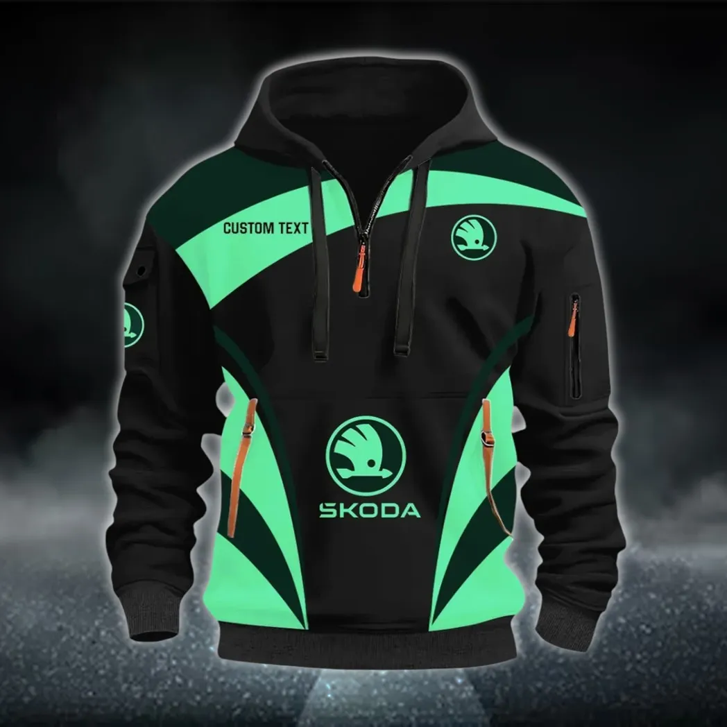 Practical Hatchback Hoodie Half Zip 3D Print, Sporty Urban Hoodie Style CAR514100925122