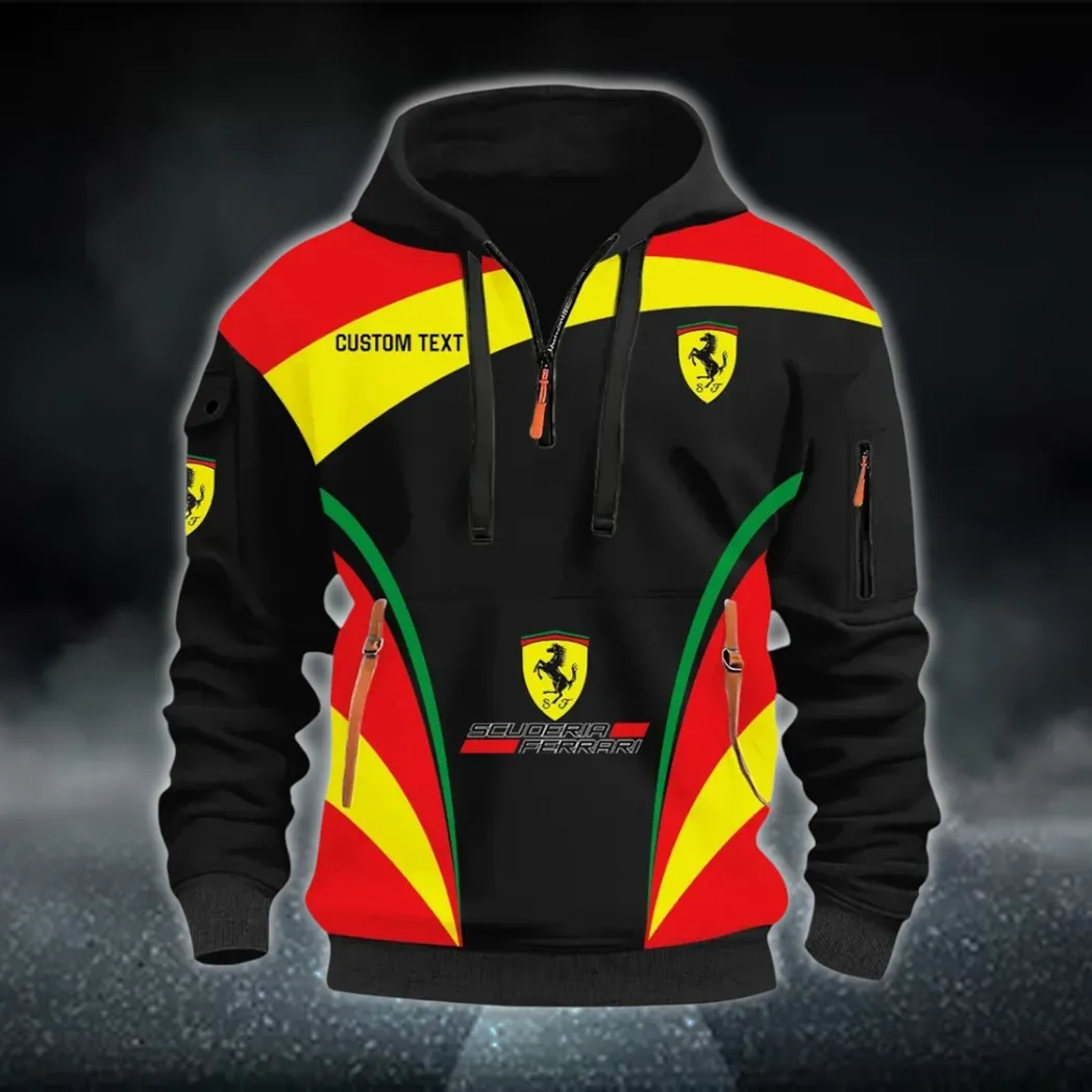 Racing Legend Hoodie Half Zip 3D Print, Lightweight & Casual Comfort Hoodie CAR514100925123