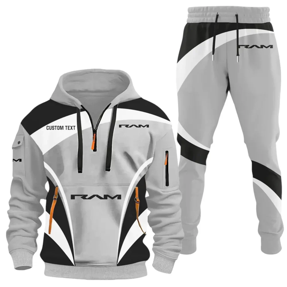 Trucks Hoodie Half Zip x Sweatpants Set, Premium Car Fan Tracksuit CAR514100925126 - Image 2