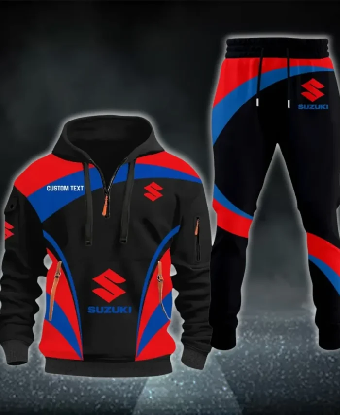 Racing Motor Hoodie Half Zip x Sweatpants Set, Engineered Driver's Hoodie Outfit CAR514100925127