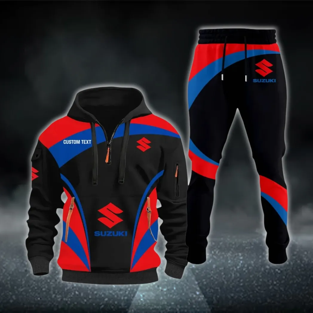 Racing Motor Hoodie Half Zip x Sweatpants Set, Engineered Driver's Hoodie Outfit CAR514100925127