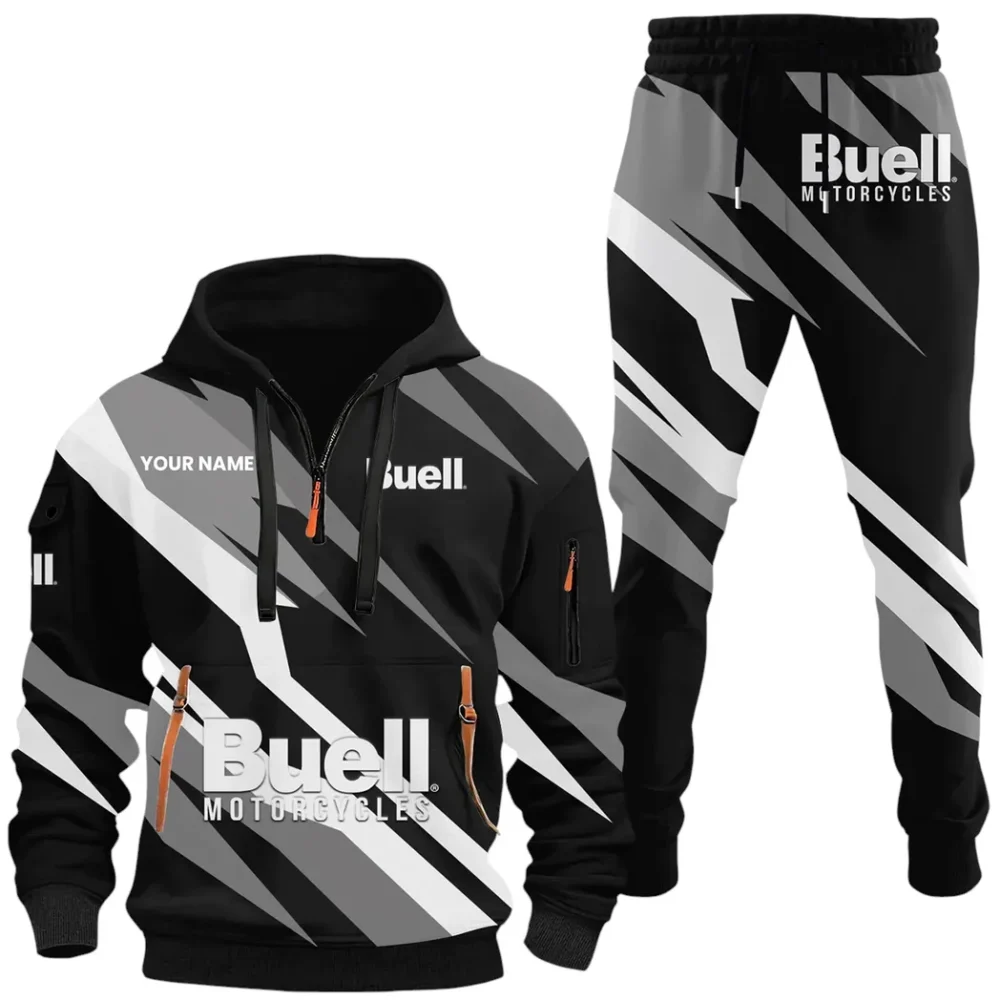 Street Racer Hoodie Half Zip x Sweatpants Set, Garage Life 3D Hoodie Set CAR514100925128 - Image 2