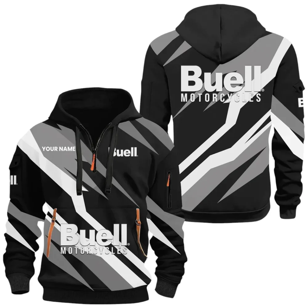 Street Racer Hoodie Half Zip 3D Print, Rugged Sporty Streetwear Hoodie CAR514100925128 - Image 2