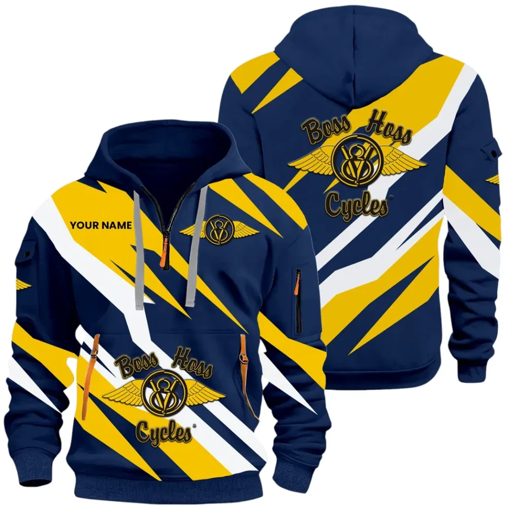 Touring Chopper Hoodie Half Zip x Sweatpants Set, Automotive Streetwear Hoodie Set CAR514100925129 - Image 3