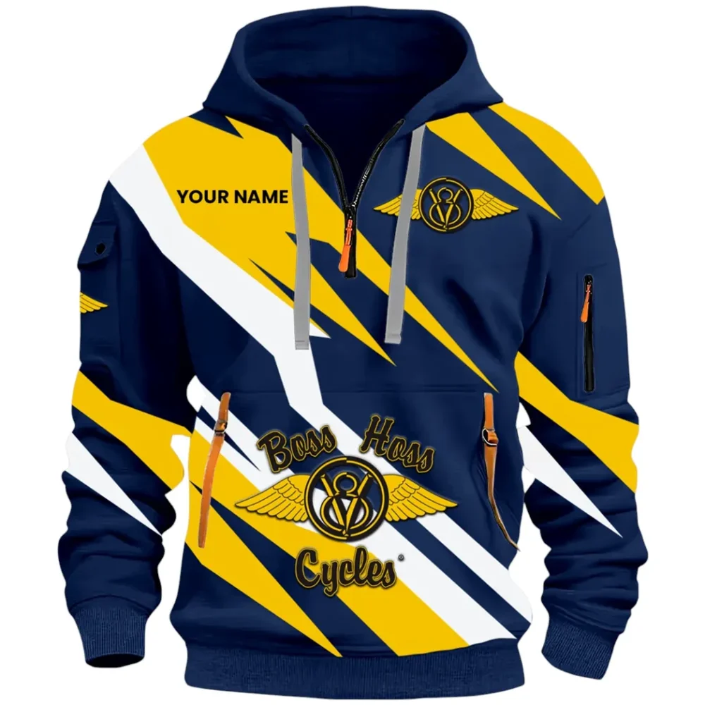 Touring Chopper Hoodie Half Zip 3D Print, Comfortable Urban Hoodie CAR514100925129 - Image 3
