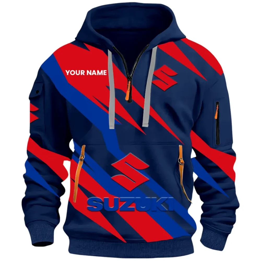 Racing Motor Hoodie Half Zip 3D Print, Everyday Casual Hoodie CAR514100925130 - Image 3