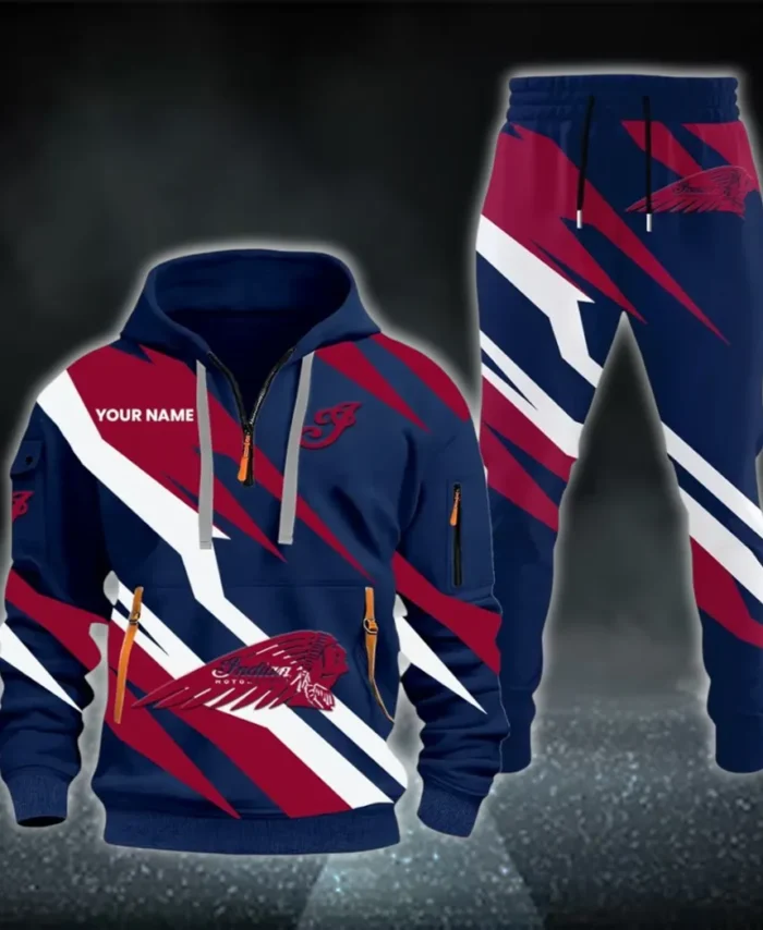 Motorbike Hoodie Half Zip x Sweatpants Set, Road Warrior 3D Outfit Set CAR514100925132