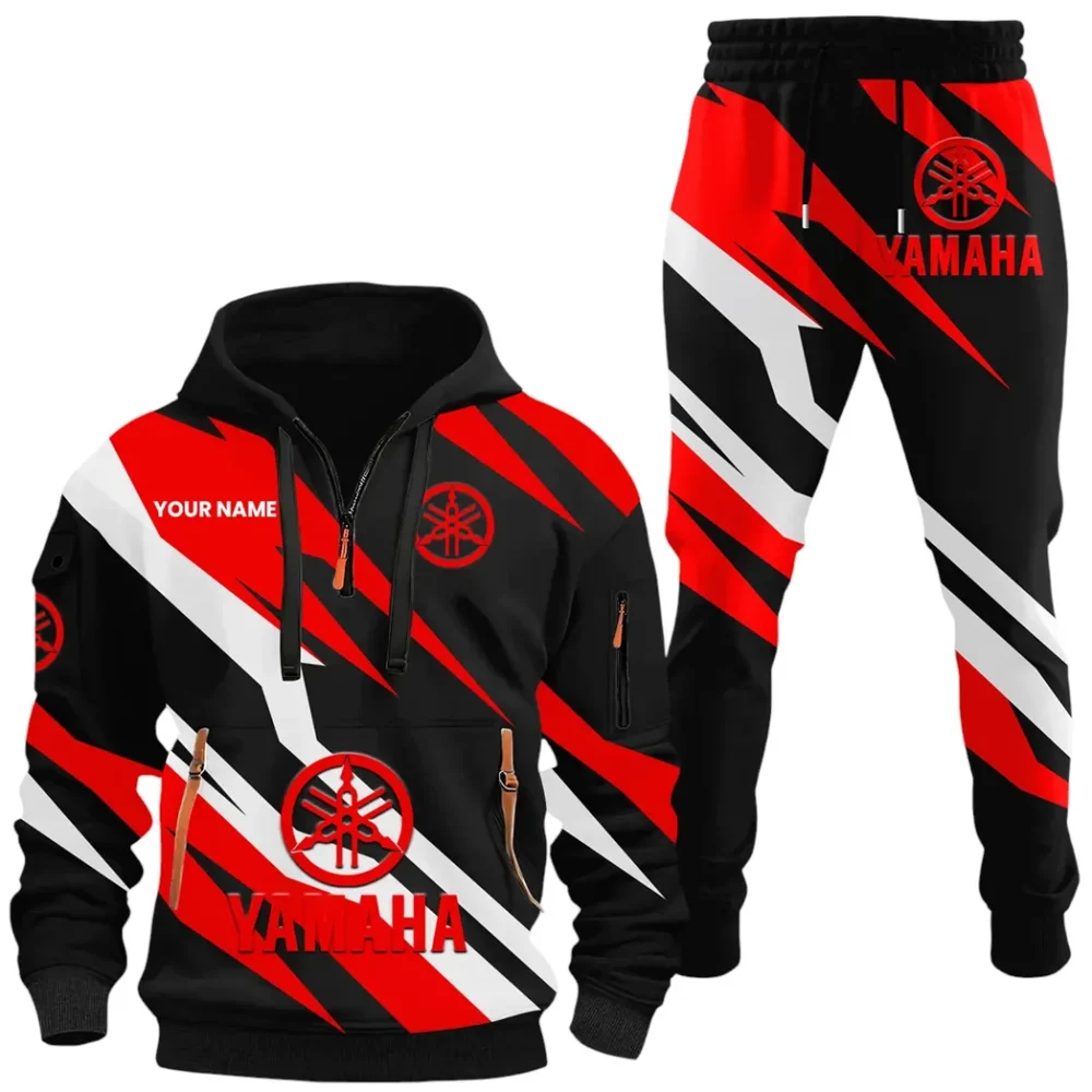 Racing Motor Hoodie Half Zip x Sweatpants Set, Ride-Inspired Half-Zip Hoodie Set CAR514100925133 - Image 2