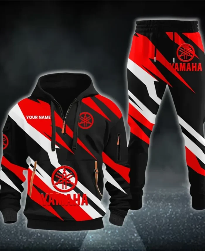 Racing Motor Hoodie Half Zip x Sweatpants Set, Ride-Inspired Half-Zip Hoodie Set CAR514100925133