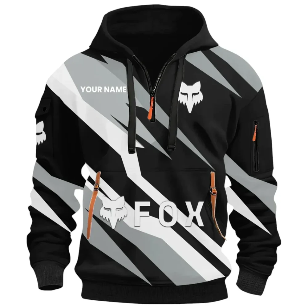 Racing Car Hoodie Half Zip 3D Print, Urban Style & Relaxed Fit Hoodie CAR514100925134 - Image 3