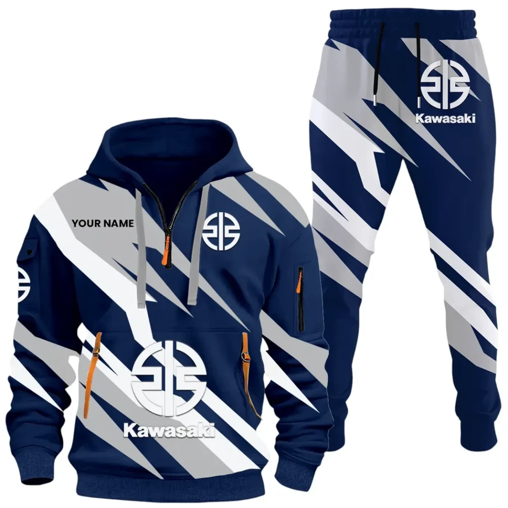 Racing Motor Hoodie Half Zip x Sweatpants Set, High-Performance Driver Tracksuit CAR514100925135 - Image 2