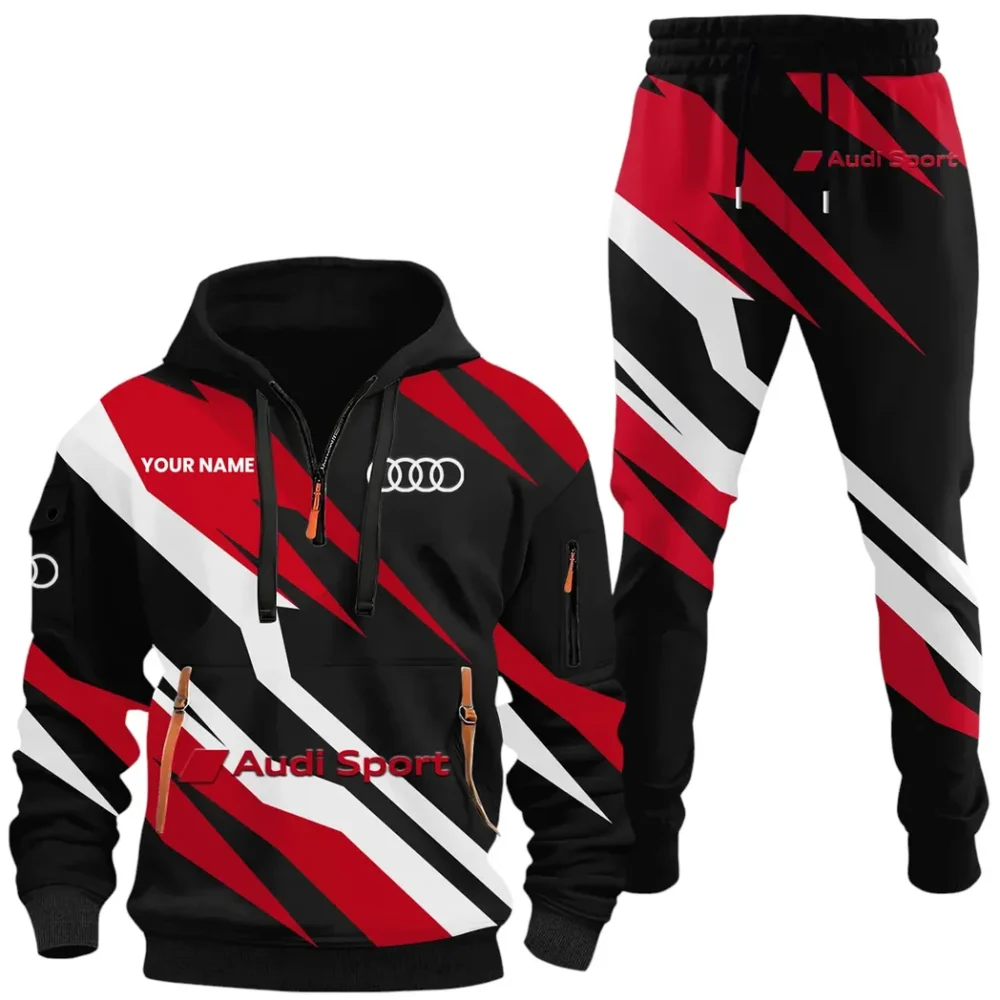 Garage Spirit Hoodie Half Zip x Sweatpants Set, Custom Motorcycle Hoodie Set CAR514100925137 - Image 2