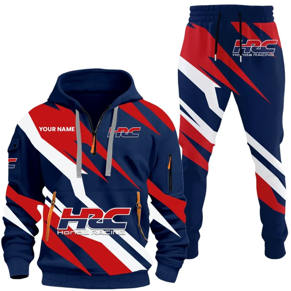 Racing Car Hoodie Half Zip x Sweatpants Set, Road-Ready Hoodie and Jogger Set CAR514100925138 - Image 2
