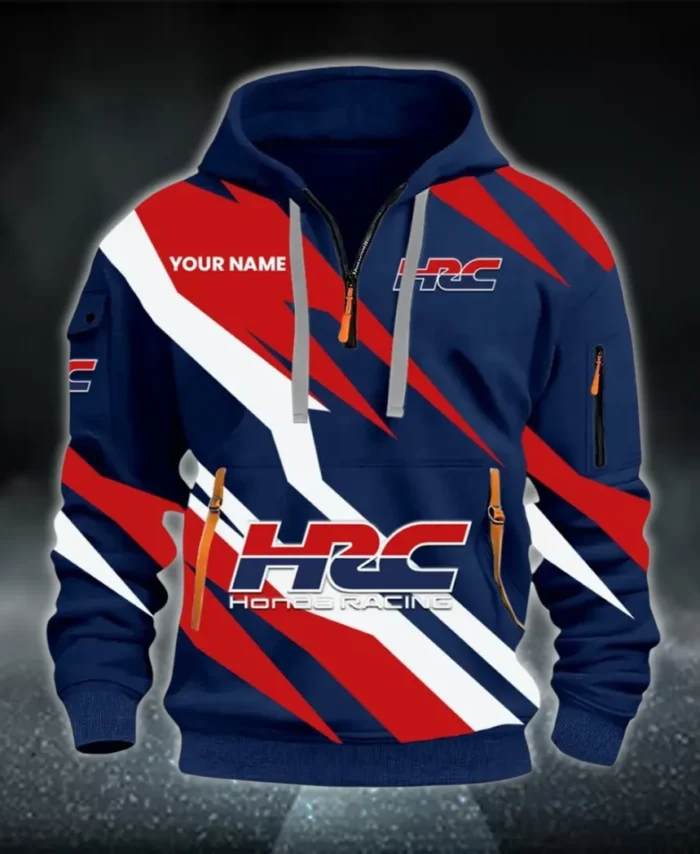 Racing Car Hoodie Half Zip 3D Print, Sporty Urban Look Hoodie CAR514100925138