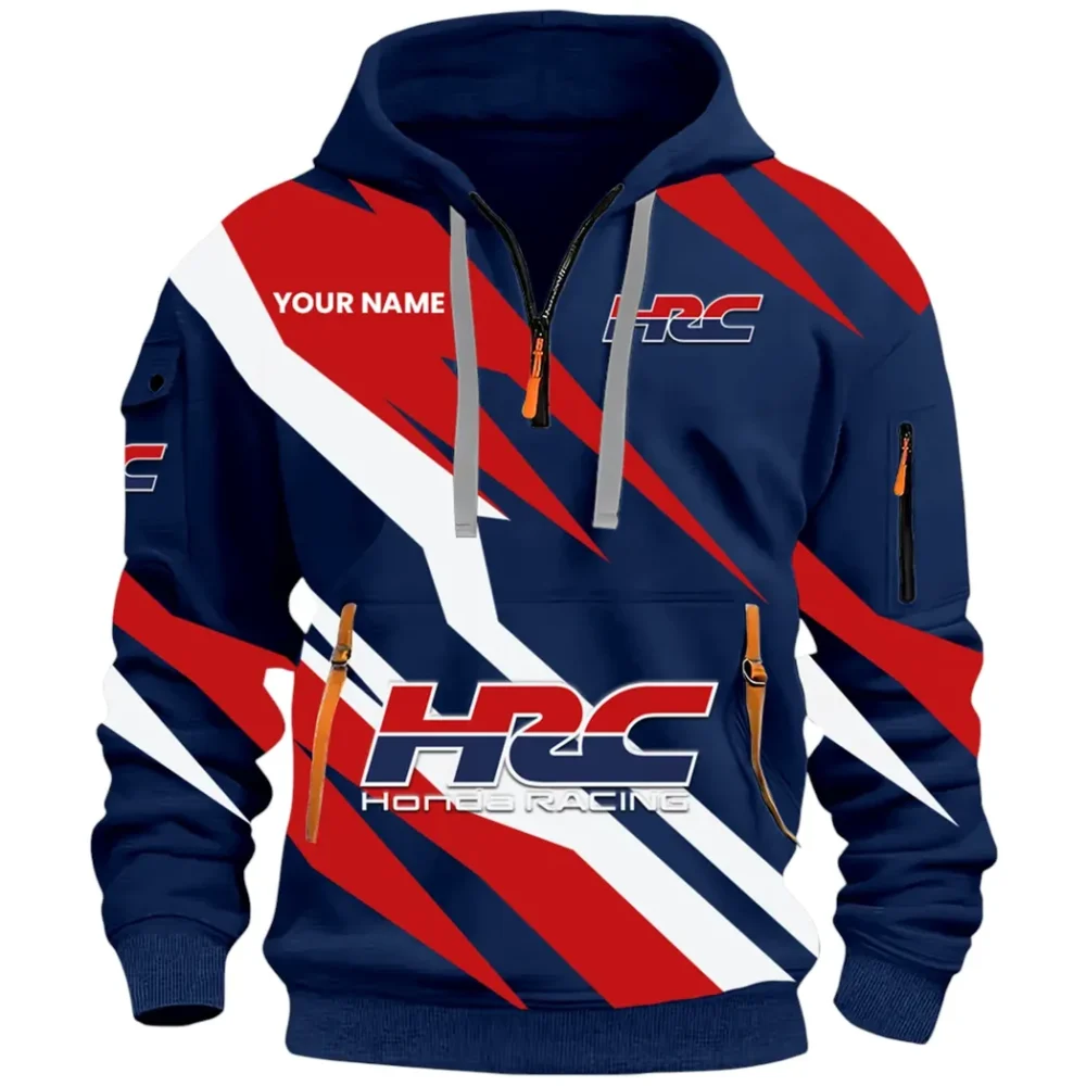 Racing Car Hoodie Half Zip 3D Print, Sporty Urban Look Hoodie CAR514100925138 - Image 3