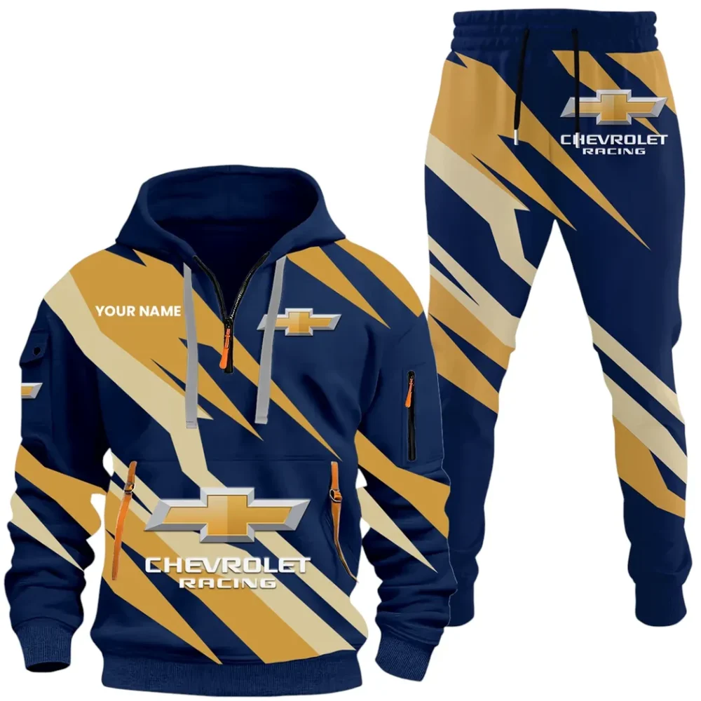 Classic Roadster Hoodie Half Zip x Sweatpants Set, 3D Car Culture Hoodie Set CAR514100925141 - Image 2