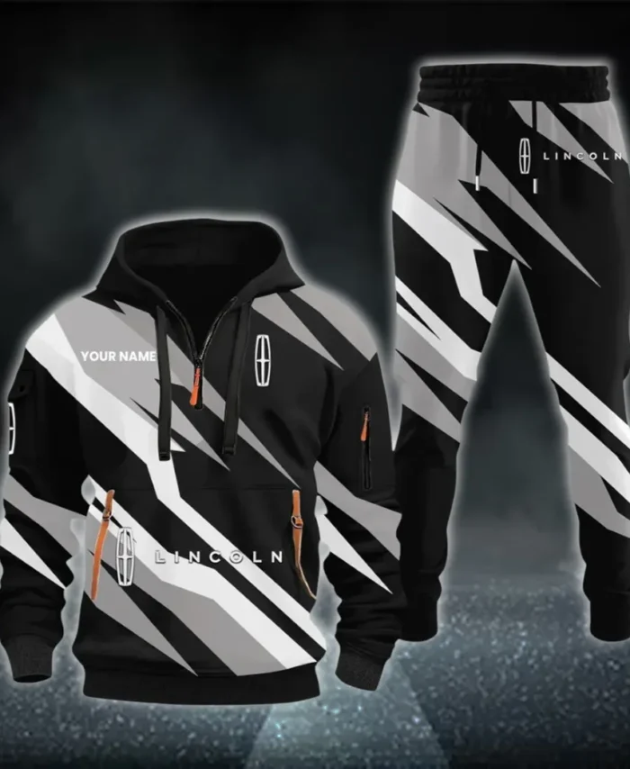 Upscale Vehicle Hoodie Half Zip x Sweatpants Set, 3D Printed Driver's Outfit CAR514100925142
