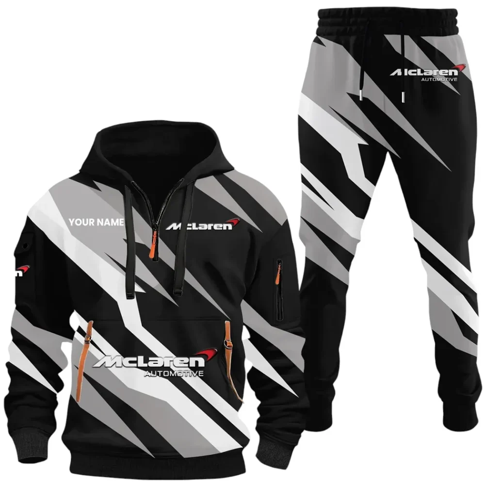 Speed Legend Hoodie Half Zip x Sweatpants Set, Bold Automotive 3D Hoodie Set CAR514100925143 - Image 2