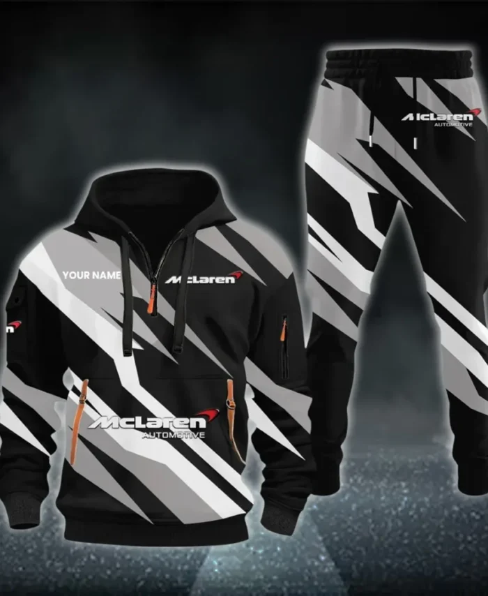 Speed Legend Hoodie Half Zip x Sweatpants Set, Bold Automotive 3D Hoodie Set CAR514100925143