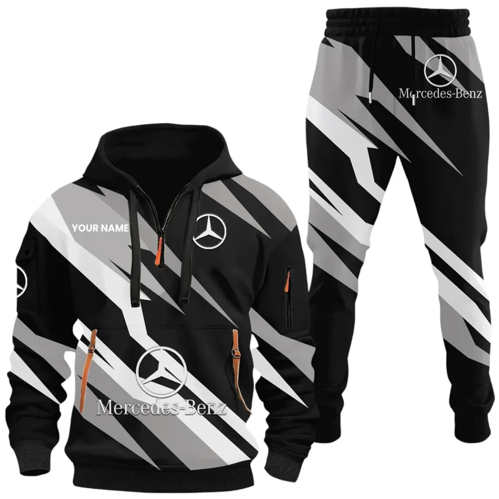 Business-Class Auto Hoodie Half Zip x Sweatpants Set, Garage Life 3D Hoodie Set CAR514100925144 - Image 2
