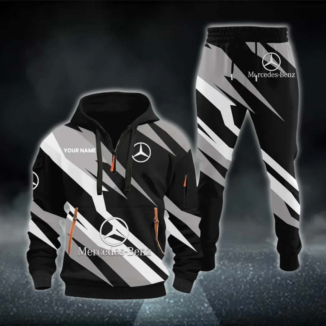 Business-Class Auto Hoodie Half Zip x Sweatpants Set, Garage Life 3D Hoodie Set CAR514100925144