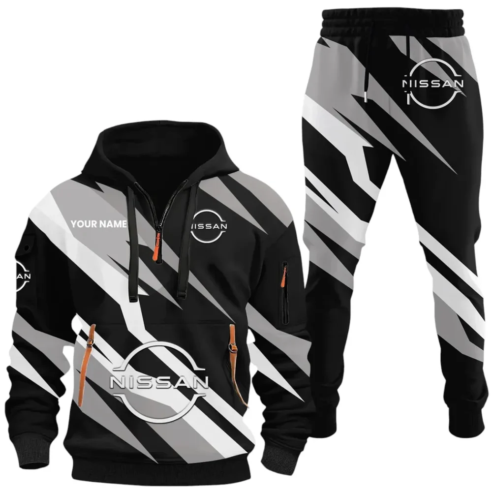 Electric Vehicle Hoodie Half Zip x Sweatpants Set, Bold Automotive 3D Hoodie Set CAR514100925147 - Image 2